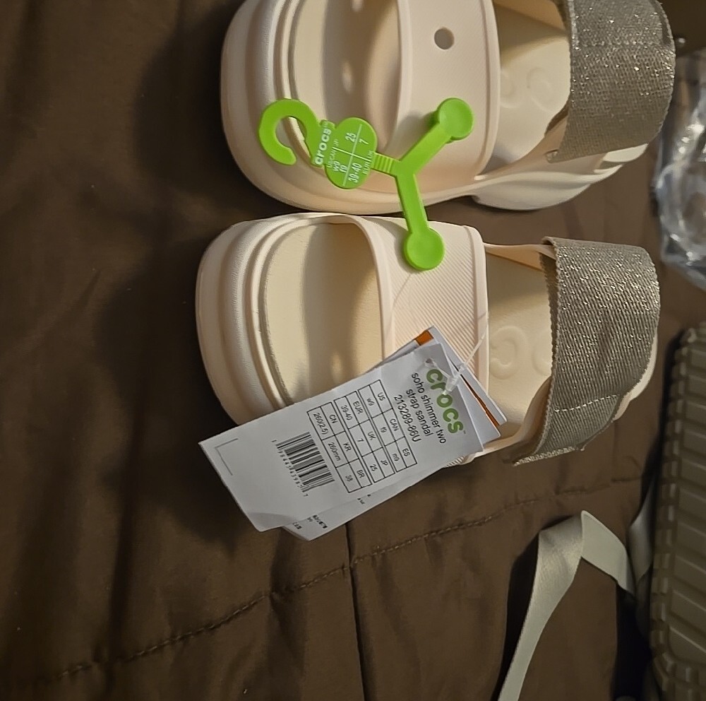 CROCS Soho Two Strap Sandals with Shimmer Strap - Picture 7 of 8